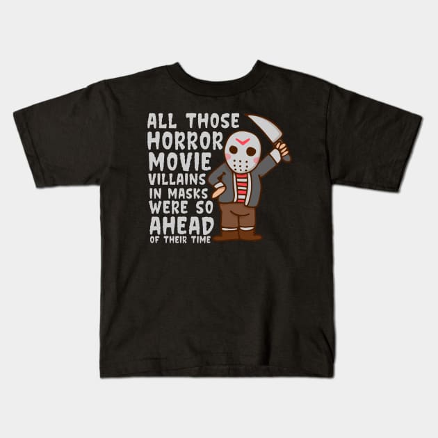 Horror Movie Villains - Halloween Masks Kids T-Shirt by thingsandthings